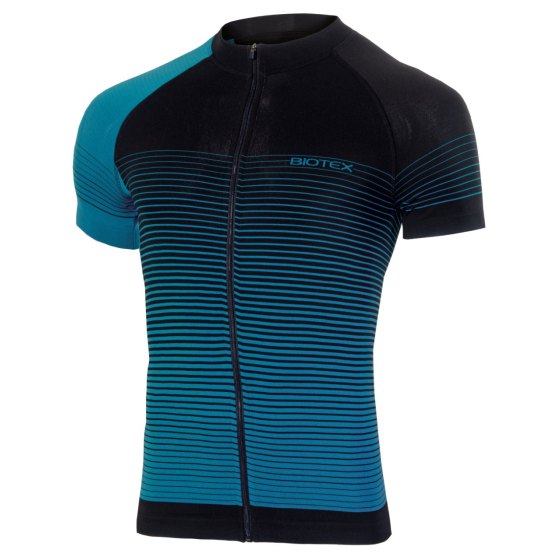 Biotex Maglia manica corta Ultra Millerighe Azzurro Nero